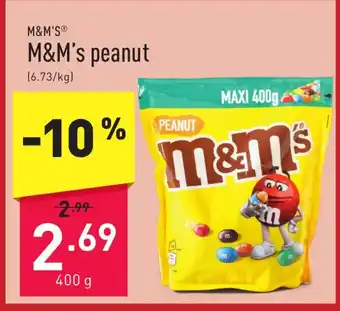 ALDI M&M's peanut 400 g aanbieding