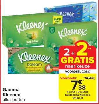 Carrefour Market Gamma Kleenex 4 x (12 x 9 stuks) aanbieding