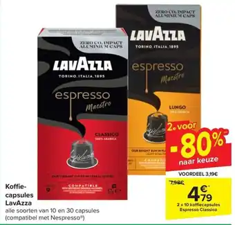 Carrefour Market Koffiecapsules LavAzza 2 x 10 aanbieding
