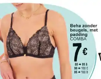 Beha zonder beugels, met padding COMBA