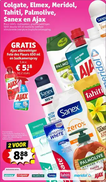 Kruidvat Colgate, Elmex, Meridol, Tahiti, Palmolive, Sanex en Ajax aanbieding
