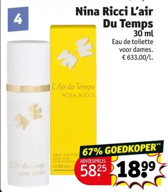 Kruidvat Nina Ricci L'air Du Temps 30 ml aanbieding