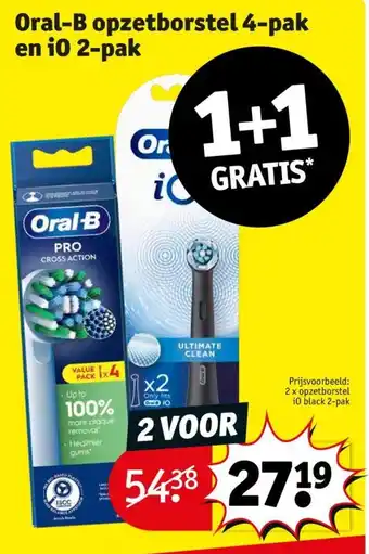Kruidvat Oral-B opzetborstel 4-pak en i0 2-pak aanbieding