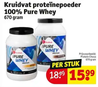 Kruidvat Proteïnepoeder 100% Pure Whey 670 gram aanbieding