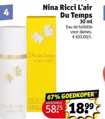 Kruidvat Nina Ricci L’air Du Temps aanbieding