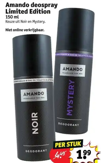 Kruidvat Amando deospray Limited Edition aanbieding