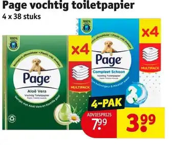 Kruidvat Page vochtig toiletpapier aanbieding