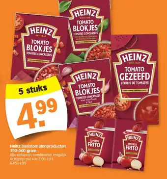 Albert Heijn Heinz basistomatenproducten 350-500 gram aanbieding