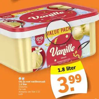 Ola ijs met vanillesmaak 1.8 liter