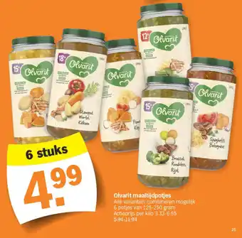 Albert Heijn Olvarit maaltijdpotjes aanbieding