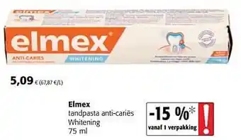 Colruyt Elmex tandpasta anti-cariës whitening aanbieding