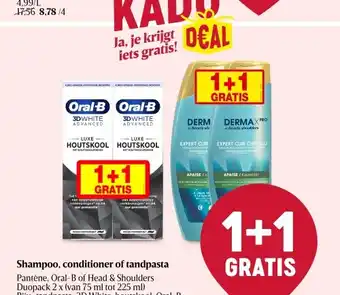 Delhaize Shampoo, conditioner of tandpasta aanbieding