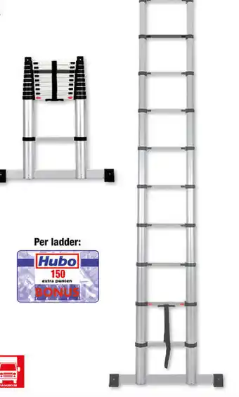 Hubo TELESCOPISCHE LADDER max 320 cm aanbieding