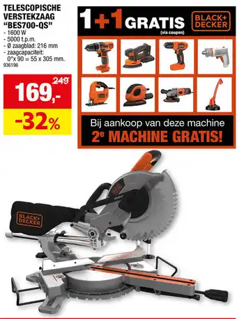 Hubo TELESCOPISCHE VERSTEKZAAG BES700 QS aanbieding