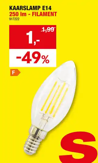 Hubo KAARSLAMP E14 250 Im FILAMENT aanbieding