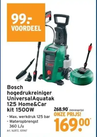 GAMMA Bosch hogedrukreiniger Universal Aquatak 125 Home&Car kit 1500W aanbieding