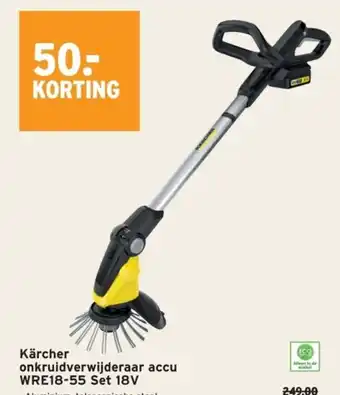 GAMMA Kärcher onkruidverwijderaar accu WRE18-55 Set 18V aanbieding