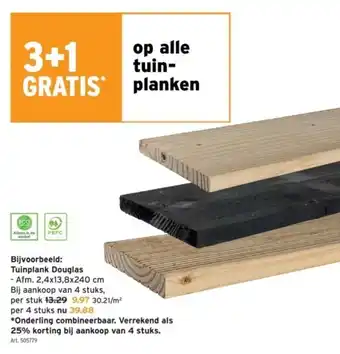 GAMMA Tuinplank Douglas 2,4x13,8x240 cm aanbieding