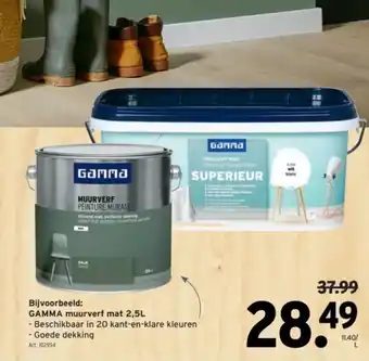 GAMMA muurverf mat 2,5L aanbieding