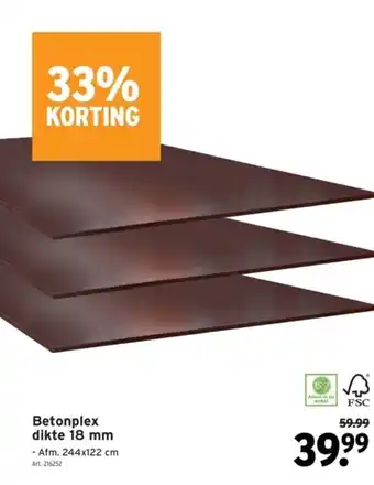 GAMMA Betonplex dikte 18 mm aanbieding