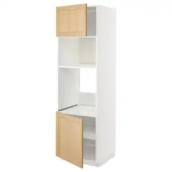 IKEA Metod Hoge kast oven/magn&2deur/plank, wit/forsbacka eiken, 60x60x200 cm aanbieding
