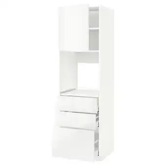 IKEA Metod / maximera Hoge kast voor oven + deur/3 lades, wit/ringhult wit, 60x60x200 cm aanbieding