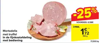 Carrefour Mortadella met truffel 100 g aanbieding