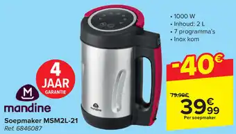 Carrefour Mandine Soepmaker 1000W aanbieding