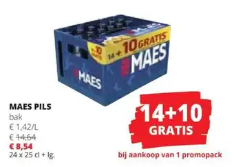Spar MAES PILS bak 24 x 25cl + lg. aanbieding
