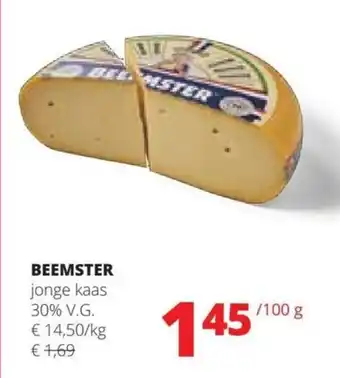 Spar BEEMSTER jonge kaas 30% V.G. 100g aanbieding