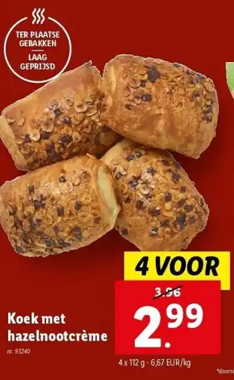Koek met hazelnootcrème