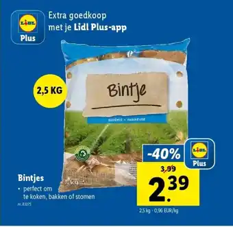 Lidl Bintjes 2.5 KG aanbieding