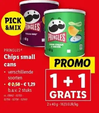 Lidl Chips small cans 2 x 40g aanbieding