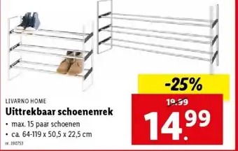 Lidl Uittrekbaar schoenenrek aanbieding