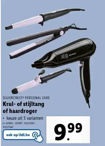 Lidl Krul of stijltang of haardroger aanbieding