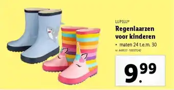 Lidl Regenlaarzen voor kinderen aanbieding