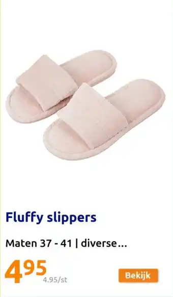 Action Fluffy slippers aanbieding