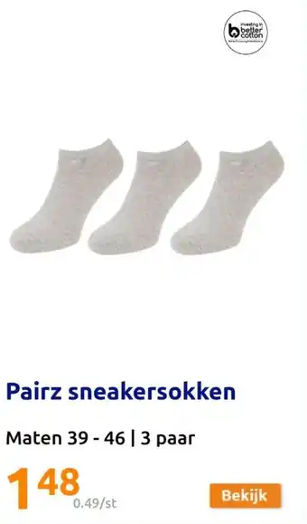 Action Pairz sneakersokken aanbieding