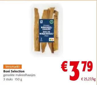 Colruyt Boni Selection gerookte makreelhaasjes 3 stuks 150 g aanbieding