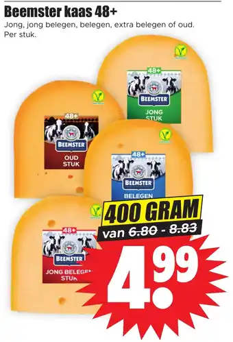 Dirk Beemster kaas 48+ 400 gram aanbieding