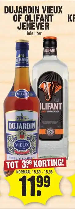 Dirk DUJARDIN VIEUX OF OLIFANT JENEVER aanbieding