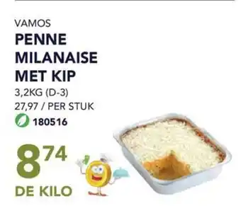 Bidfood VAMOS PENNE MILANAISE MET KIP aanbieding