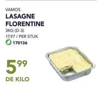 Bidfood VAMOS LASAGNE FLORENTINE aanbieding