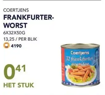 Bidfood COERTJENS FRANKFURTER WORST 6 x 32 x 50g aanbieding