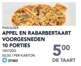 Bidfood PASQUIER APPEL EN RABARBERTAART VOORGESNEDEN 10 PORTIES 10 X 720G aanbieding