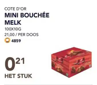 Bidfood COTE D'OR MINI BOUCHÉE MELK 100 X 10G aanbieding