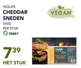 Bidfood VIOLIFE CHEDDAR SNEDEN 500G aanbieding