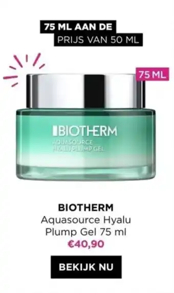 ICI PARIS XL BIOTHERM Aquasource Hyalu Plump Gel 75 ml aanbieding