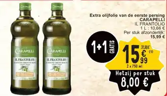 Cora CARAPELLI Extra olijfolie van de eerste persing 2 x 750 ml aanbieding