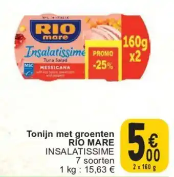 Cora RIO MARE INSALATISSIME Tonijn met groenten 2 x 160 g aanbieding